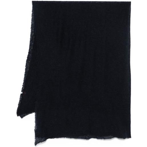 Botto Giuseppe stola con bordi sfrangiati - blu