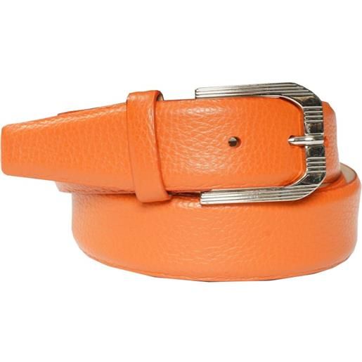 Brunello Cucinelli cintura in pelle zigrinata - arancione