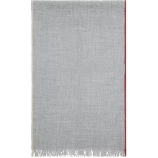 Brunello Cucinelli foulard con frange - grigio