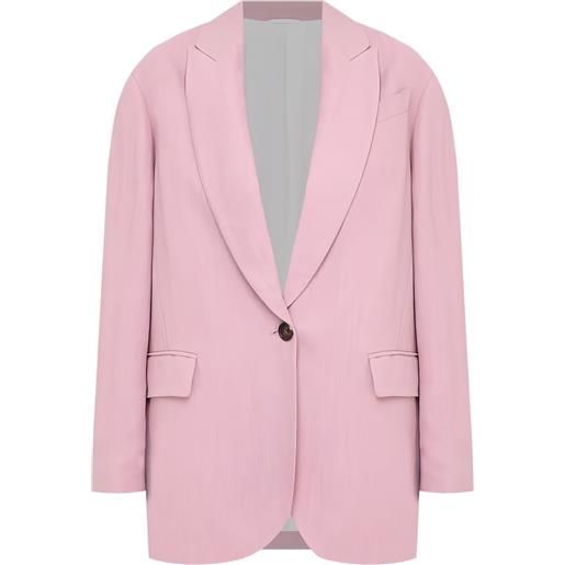 Brunello Cucinelli blazer con bottone singolo - rosa