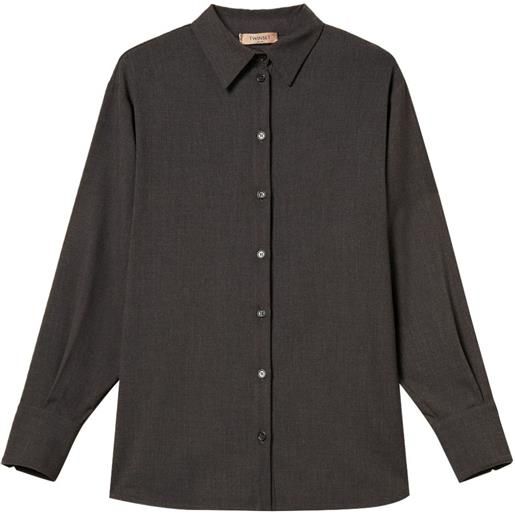 TWINSET camicia con colletto button-down - grigio