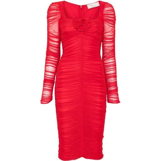 Blumarine abito elegante con ruches - rosso
