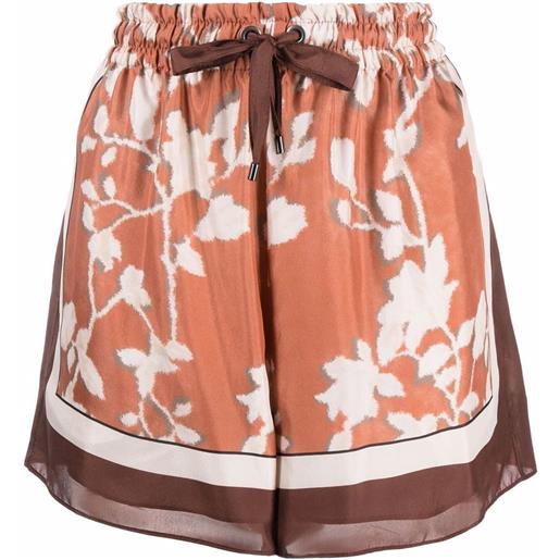 Brunello Cucinelli bermuda a fiori - arancione