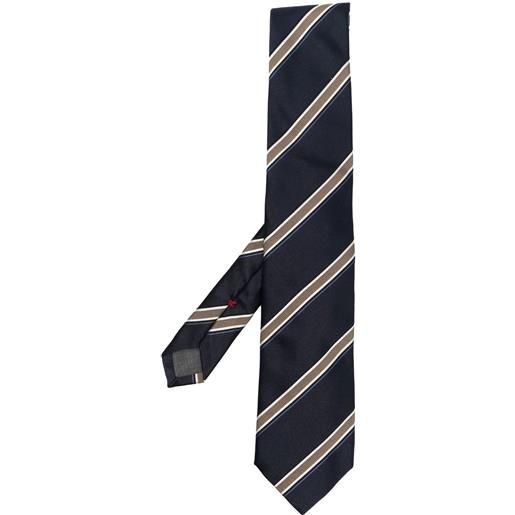 Brunello Cucinelli cravatta a righe - blu