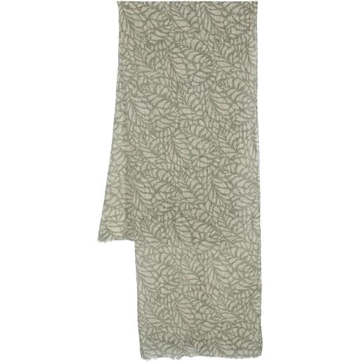 Brunello Cucinelli sciarpa in lino con stampa - toni neutri