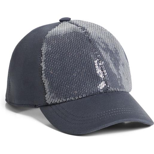 Brunello Cucinelli Kids cappello da baseball con paillettes - blu