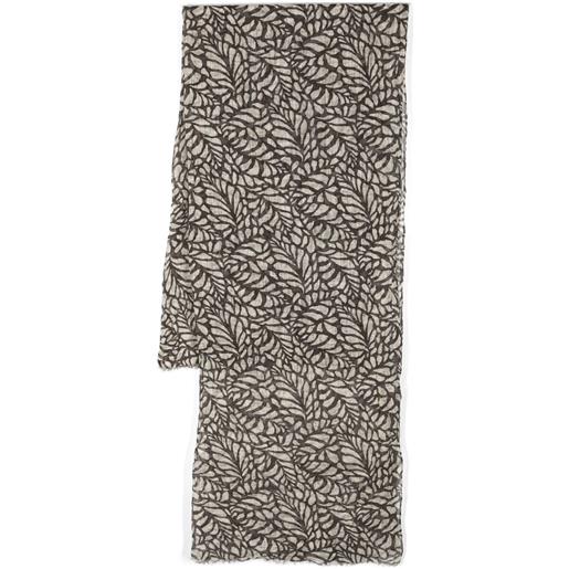 Brunello Cucinelli sciarpa leggera con stampa grafica - toni neutri