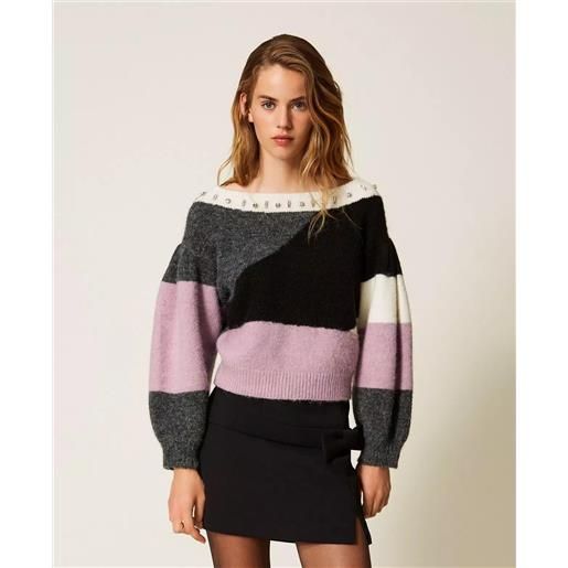 Twinset Actitude maglia Twinset Actitude girocollo con gioielli donna