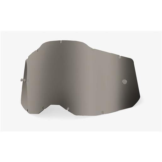 100% plexi 100% racecraft 2/accuri 2/strata 2 argento cromato (antiappannamento), 