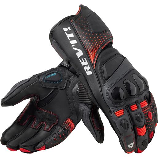 Revit guanti da moto Revit control nero-rosso fluo, m