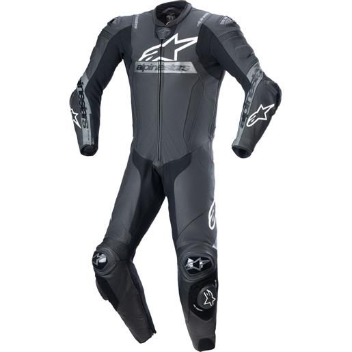 Alpinestars missile 2 ward tuta da moto in pelle nera e grigia, 50
