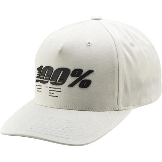 100% cappello 100% staunch snapback bianco, 