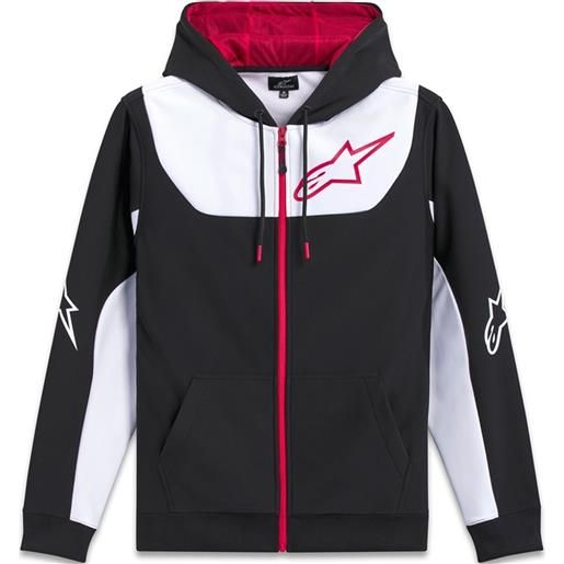 Alpinestars felpa con cappuccio Alpinestars sessions 3 nera-bianca-rossa, m