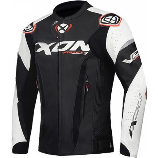 IXON giacca moto in pelle IXON vortex 3 nero-bianco, 2xl