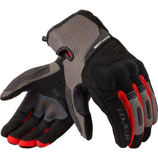 Revit guanti da moto Revit cavern grigio-rosso, 3xl