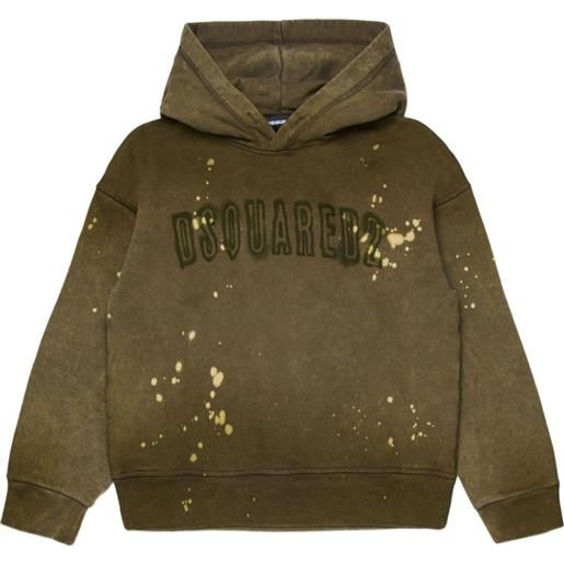 DSQUARED2 KIDS felpa in cotone con cappuccio - verde