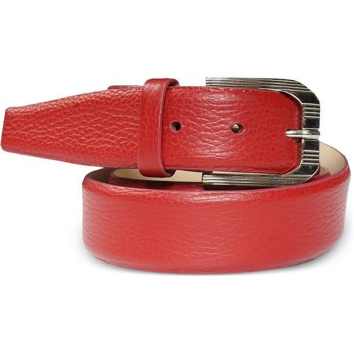 Brunello Cucinelli cintura in pelle zigrinata - rosso