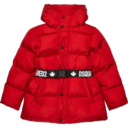 DSQUARED2 KIDS piumino con cintura - rosso