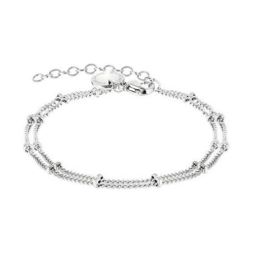 Liebeskind Berlin Bracciale Donna In Acciaio Inossidabile - Lunghezza Regolabile 16,5-19,5 Cm - Chiusura A T - Incisione Love Berlin