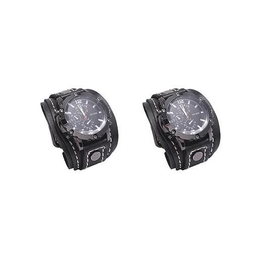 Orologio Uomo Punk In Vera Pelle – Design Medievale, Ampio Quadrante, Movimento Quarzo, Regalo Cosplay Halloween