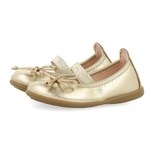 GIOSEPPO ballerine in pelle color oro platino per bebé leknes