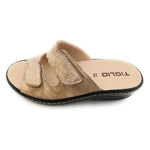 generico tiglio pantofole ciabatte donna 2713 beige plantare estraibile in vera pelle (39)