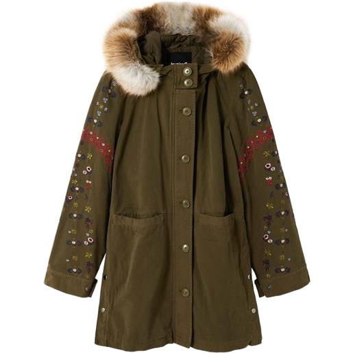 Desigual parka con ricamo - verde