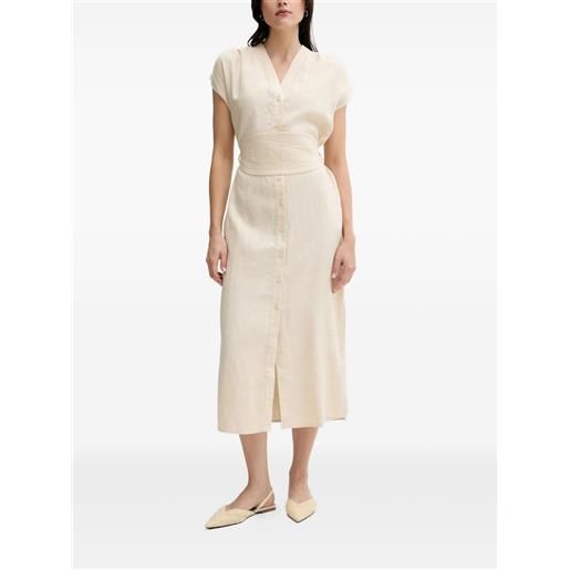 Pedro Del Hierro abito midi con cintura - toni neutri