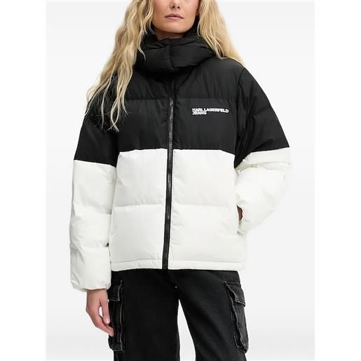 Karl Lagerfeld Jeans piumino con design color-block - nero