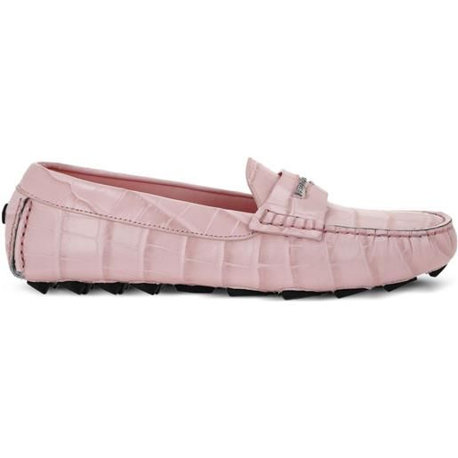 Philipp Plein mocassini con effetto coccodrillo - rosa