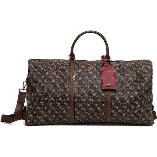 GUESS USA borsone pisa con placca logo 4g - marrone
