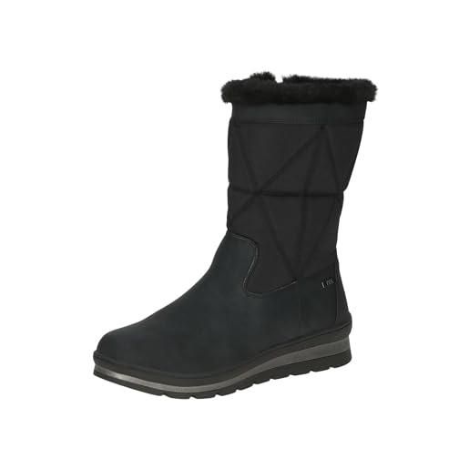 CAPRICE stivali invernali da donna senza tacco vegan idrorepellenti, nero (black comb), 40 eu