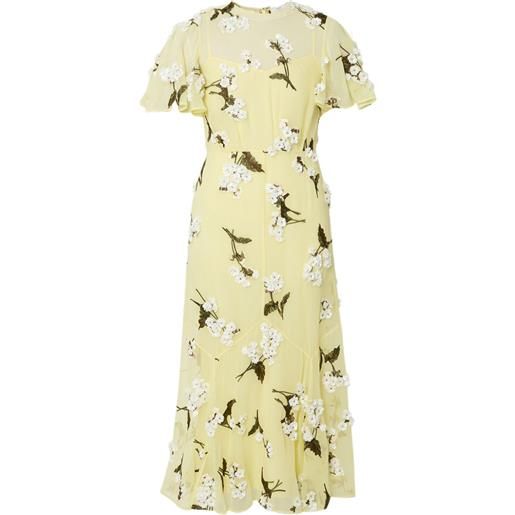 ERDEM abito midi a maniche corte - giallo