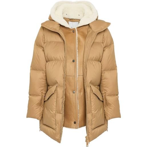 Yves Salomon piumino con zip - marrone