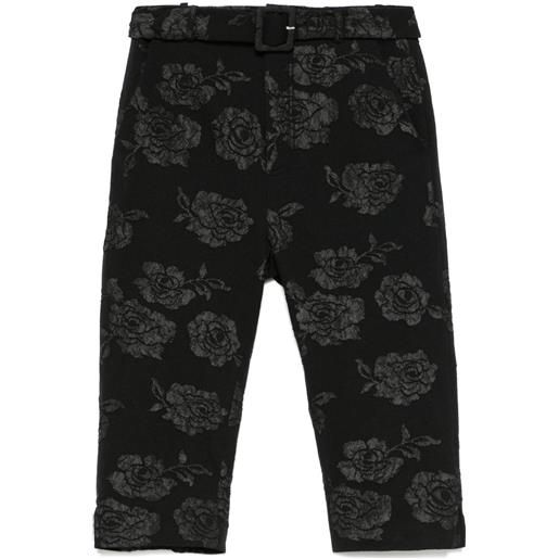 ROTATE BIRGER CHRISTENSEN pantaloni capri a fiori jacquard - nero