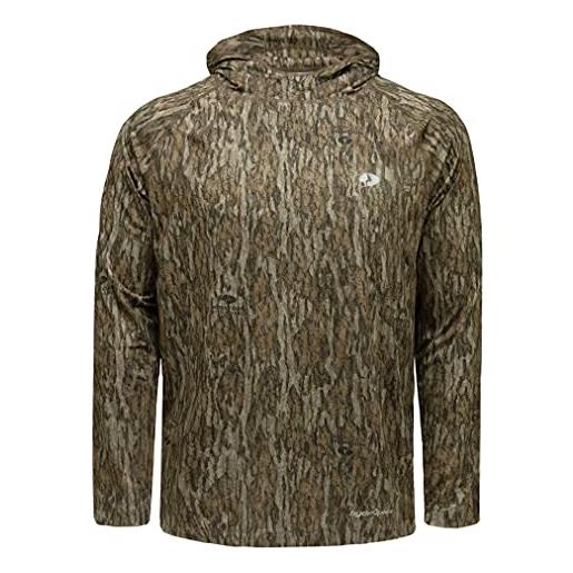 Mossy Oak mens camo hoodie lightweight hunting shirts camicia, bottomland, xl uomo
