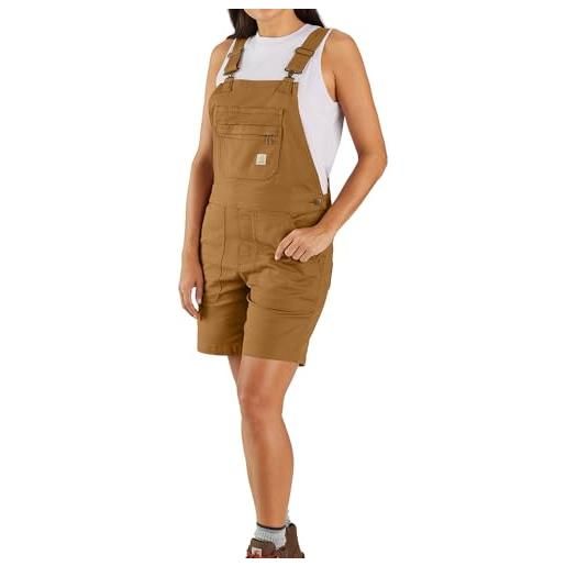 Carhartt pantaloncini da lavoro da donna in tela con vestibilità comoda, Carhartt, marrone, large