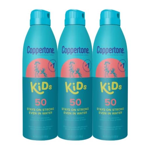 Coppertone kids sunscreen continuous spray spf 50 (5,5 ounce, confezione da 3)