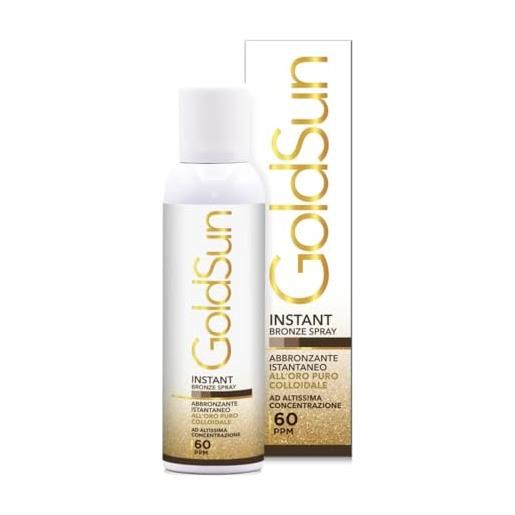 DIBOSSCO abbronzatura istantanea con oro attivo in spray da 150 ml. Abbronzatura spray istantanea e intensa come in vacanza. Abbronzatura in 30 secondi. Oro colloidale attivo a 60 ppm. 