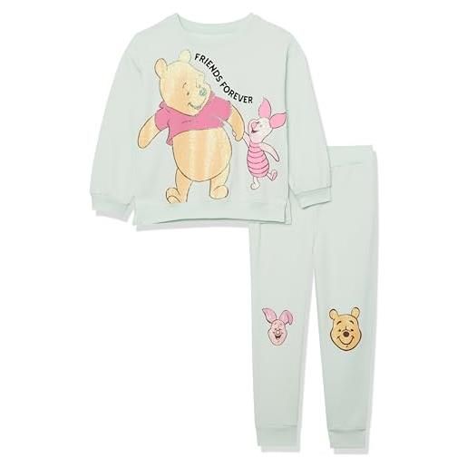 Disney Disney's winnie the pooh & piglet fleece sweatshirt & jogger set-girls 2t-6x felpa, salvia chiara, 4 anni bambine e ragazze