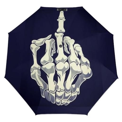 Cmagnifico ombrello pieghevole, con dito medio, ombrello da viaggio, apertura e chiusura automatica, antivento, impermeabile, stile: , taglia unica