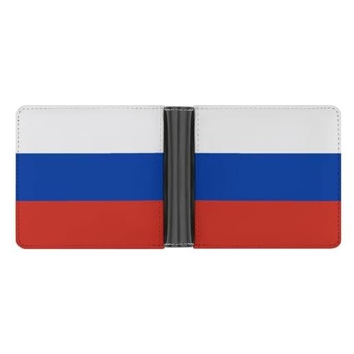LZNJZ portafoglio da uomo, portafogli in pelle pu bifold per uomo, portafoglio bandiera messicana, bandiera russa, taglia unica