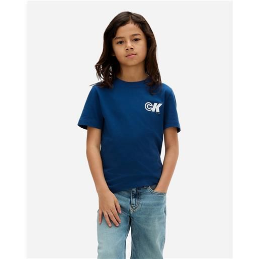 Calvin Klein Jeans new logo jr - t-shirt - blu