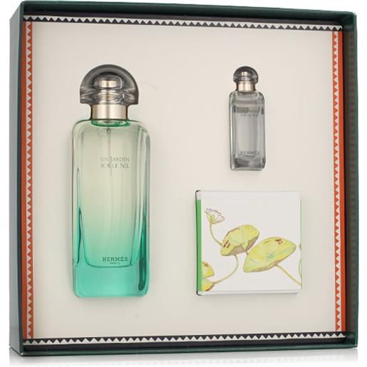 Hermès un jardin sur le nil edt 100 ml + edt mini 7.5 ml + sapone solido 50 g