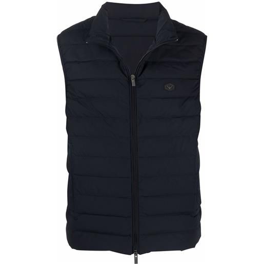 Emporio Armani gilet smanicato con zip - blu