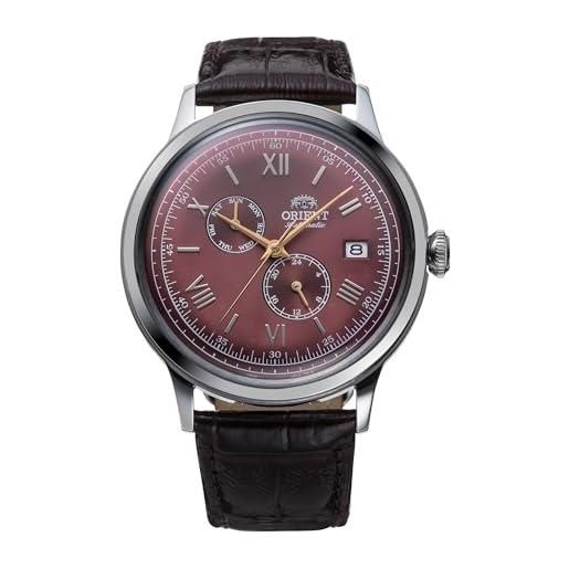 Orient classic bambino v8 - orologio uomo automatico a carica manuale elegante cinturino in pelle rosso cassa in acciaio quadrante rosso - ra-ak0705r30b ra-ak0705r