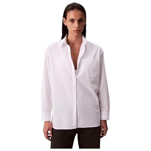 Calvin Klein donna camicia poplin relaxed oversize, bianco (brilliant white), xxl