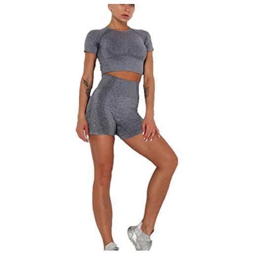 keephen abbigliamento yoga donna 2 pezzi, set abbigliamento palestra donna, activewear donna set asciugatura rapida palestra estate corsa tuta sportiva