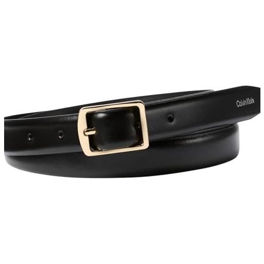 Calvin Klein donna cintura classic square buckle belt 2,0 cm cintura in pelle, nero (black), 90 cm