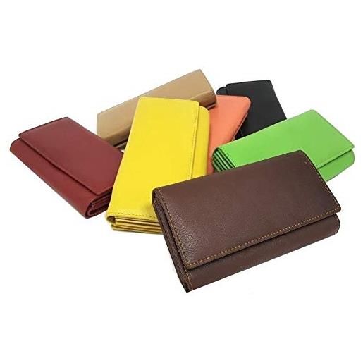 VICTOR LINE SRL portafoglio donna pelle colorato completo no brand art. 1015 (caffe')